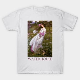 Flowers in the Wind by John William Waterhouse T-Shirt